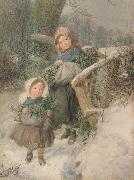 Frederic james Shields,ARWS The Holly Gatherers (mk46) Sweden oil painting artist